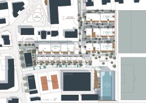 plan de masse, logements, collectif